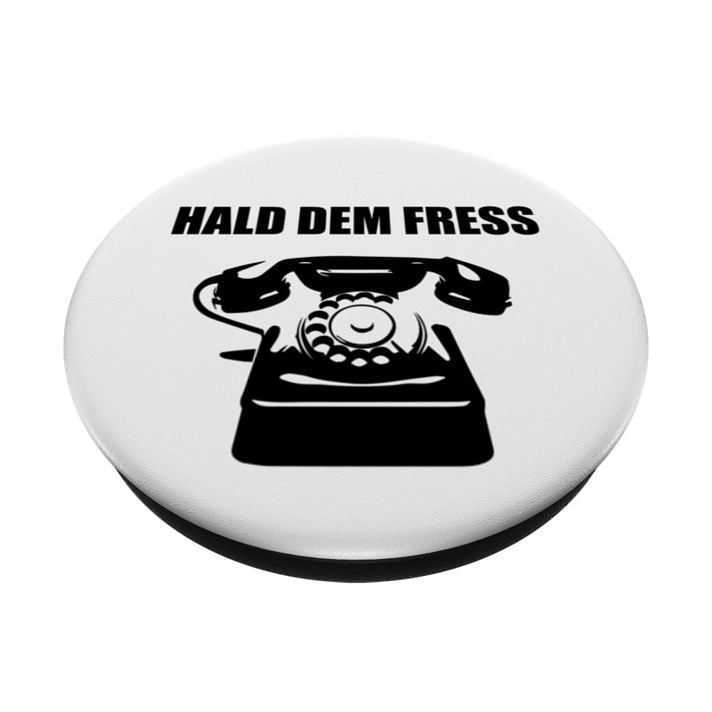 Halt Die Fresse - Hald Dem Fress - Altes Telefon PopSockets Swappable PopGrip, Black - Image 2
