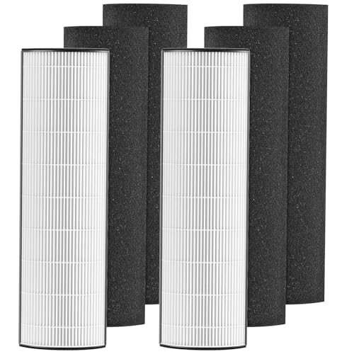 2-in-1 HEPA Replacement Filter Compatible with Pure Enrichment PureZone Elite 4-in-1 Air Purifier (PEAIRTWR), Carbon Activated Pre-filter + HEPA Air Filter, 2 Pack