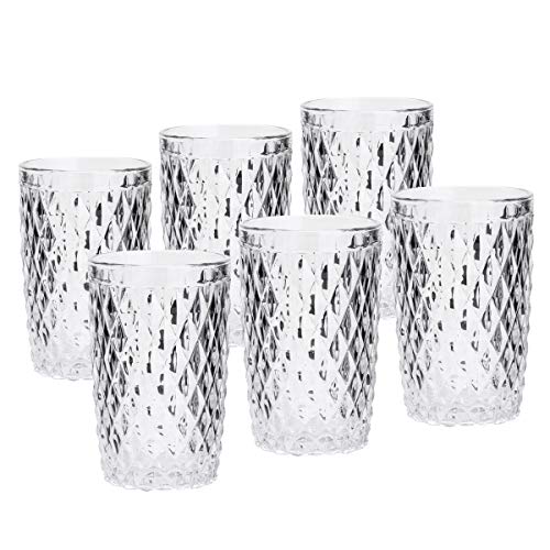 Conjunto 6 Copos Altos de Vidro Bico de Abacaxi Lyor Transparente 330Ml