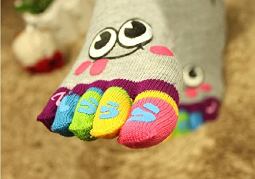 Lookatool Lady Womens Girls Smile Five Fingers Trainer Toe Ankle Sport Socks #TOP3