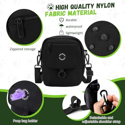 COOWONE wasserdichte Hundeleckerli-Tasche, Hohes Volumen Hundespaziergang Tasche,Kompakt und leicht Leckerli-Tasche für Hunde, Hundetasche mit Poop Bag Dispenser, Crossbody Bag für Hundetraining