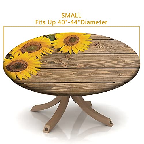 Igoga Sports NY104-0625ZB4-01 Sunflower Round Tablecloth Bohemian Artwork Elastic Edge Fitted Table Cloth thumb #3
