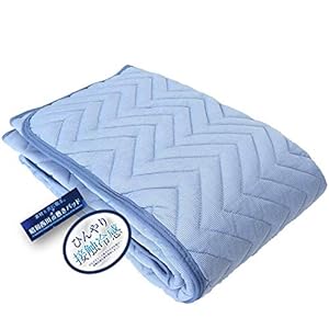 昭和西川 冷感 敷きパッド シングル サラッと フワッと 接触冷感 ひんやり 100×205㎝ ブルー 2241318435308