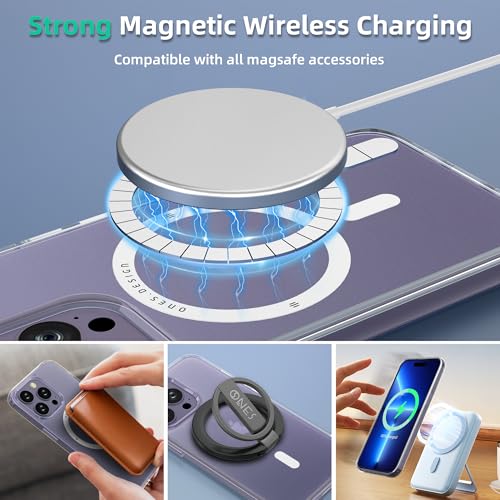Image of ONES for iPhone 14 Pro Case, Translucent Matte Magnetic Phone Case Compatible with Magsafe Military-Grade Shockproof Cover, Anti-Yellowing Hard Slim Protective Matte Case for iPhone 14 Pro