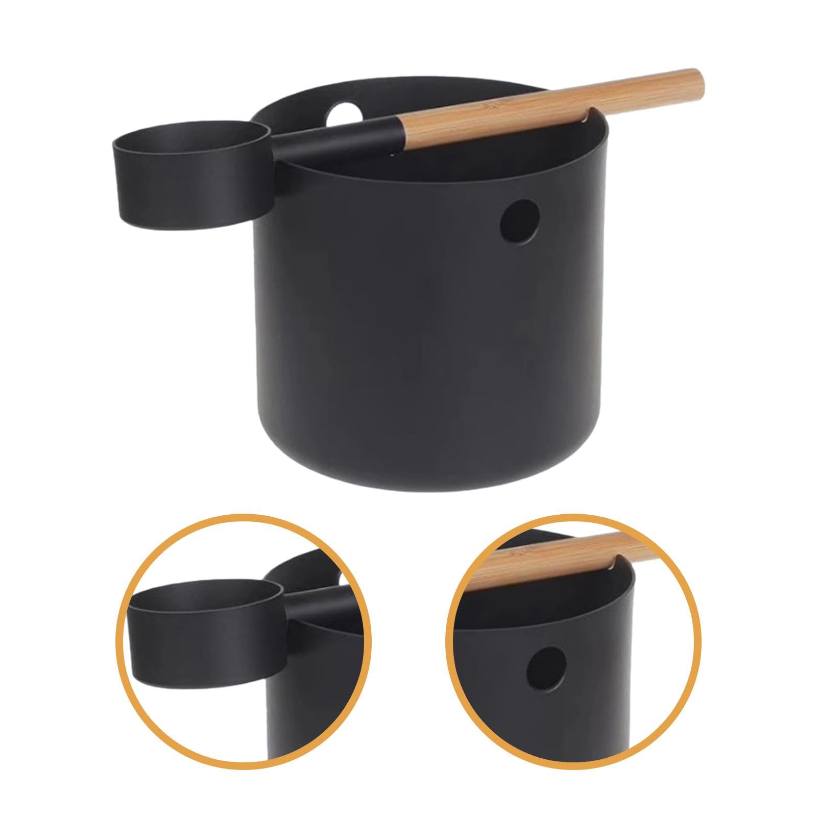 Set Secchio E Mestolo per Sauna da 5 Litri, Robusto Secchio per Acqua per Appartamento, Doccia, Hotel