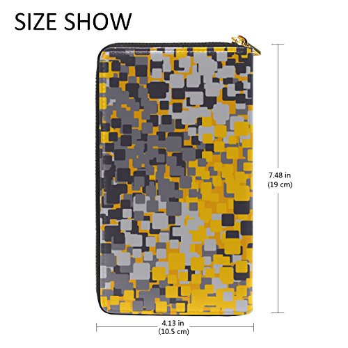U LIFE Geometric Mosaic Marble Stone Polka Dots Wallets Purse Cash Card Holder Case Leather - Image 5