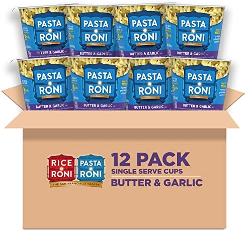Pasta Roni Cups Mix, Butter & Garlic Pasta, 2.15 Oz (Pack of 12)
