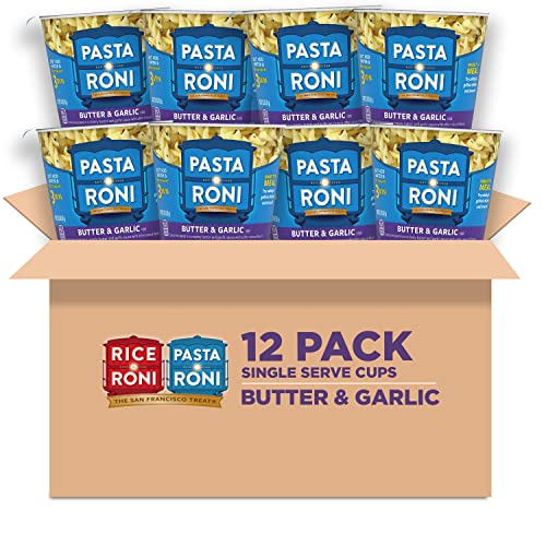 Pasta Roni Cups Mix, Butter & Garlic Pasta, 2.15 Oz (Pack of 12)