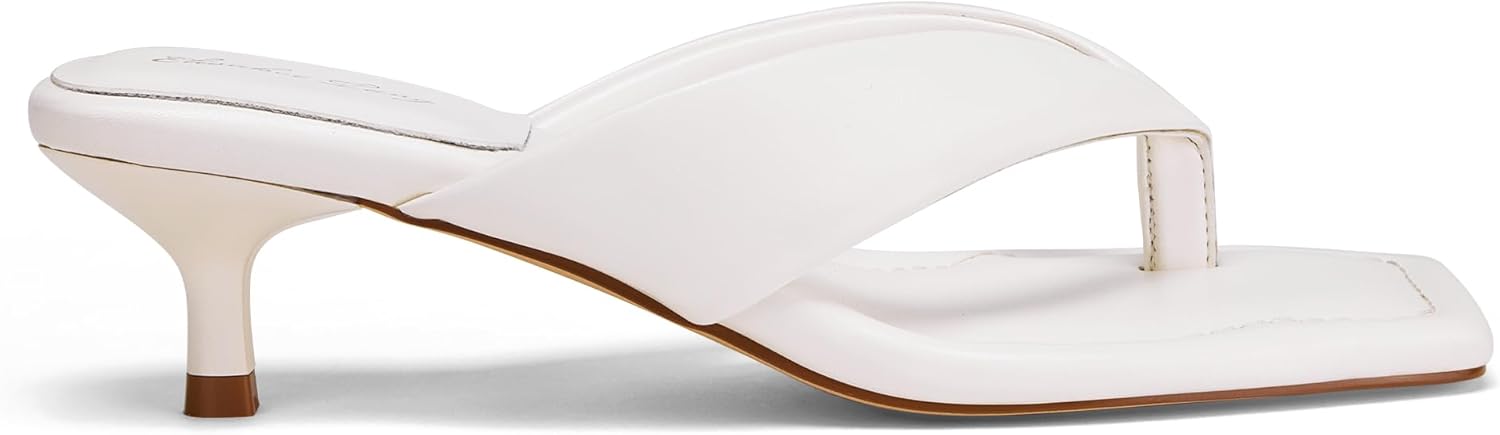 Elisabet Tang Women's Heeled Sandals Square Toe Shoes Flip Flop Kitten Heels 1.5IN Thong Heels Sexy Dress Shoes For Women - Image 5