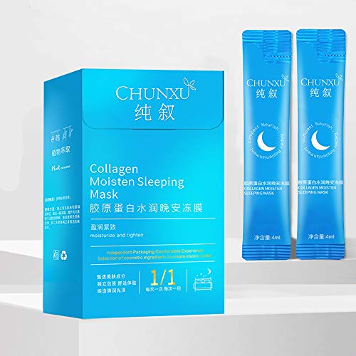 Collagen Moisten Sleeping Mask,Cooling Mask No-wash Sleep Mask,Creamy Skin Cooling Mask Gel,Hyaluronic Acid Moisturizing Gel( 80ml)