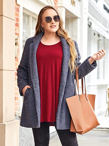 image for LARACE 3/4 Sleeve Shirts for Women Plus Size Tunic Dressy Top Loose Fi