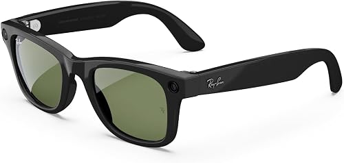 Ray-Ban Meta Wayfarer Smart Glasses – 12MP Camera, Open-Ear Audio, Voice Control with Meta AI, Bluetooth, 32GB Storage – Livestream, Capture Photos & Videos, Call & Message Hands-Free (Black Green)