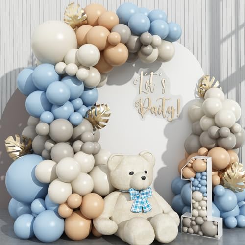 Boho Balloon Arch Beige Balloon Garland Kit, 113 Packs Neutral White Sand Balloon Nude Cream Peach Balloon and Metallic Champagne Balloons for Baby Bridal Shower Girl Birthday Wedding Decorations