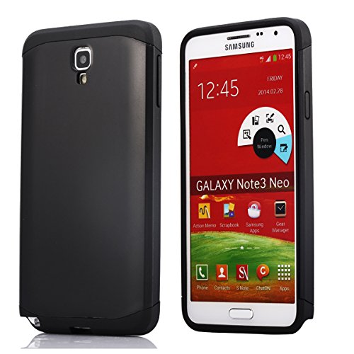 AnoKe? Armor Note 3 Neo LTE N7505 Armor dual layer bumper case TPU PC hybrid protective case for Samsung Galaxy Note 3 Neo LTE N7505 (Armor Black)