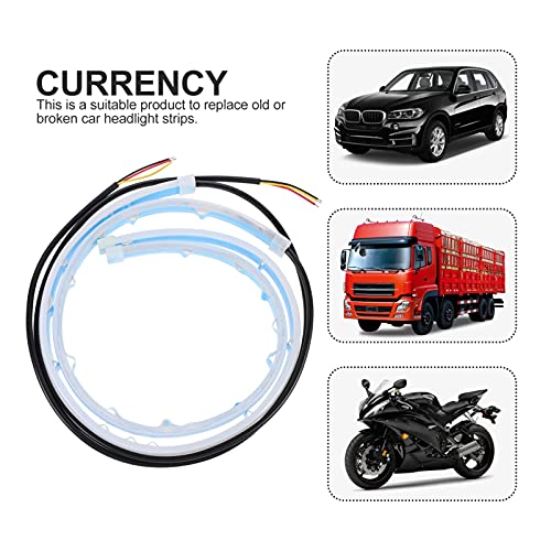 VORCOOL 2Pcs 45 CENTÍMETROS Flexível Dupla LEVOU Farol Tira Superfície 12V Turno Luz (Azul)