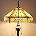 WERFACTORY Tiffany Floor Lamp Yellow Hexagon Stained Glass Mission Standing Reading Light 16X16X64 Inches Antique Pole Corner Lamp Decor Bedroom Living Room Home Office S011 Series