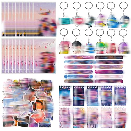 WDJLNZB 114 Pièces De_mons Cadeau Anniversaire Enfants, Fournitures de Fête Enfants avec Porte-clés Autocollants Bracelet Carnet Sac Cadeau, Hun-trix Fête Anniversaire Cadeau pour Party Faveurs