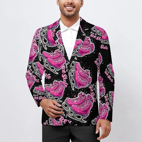 Born to Ice Skate Men's Slim Suit Long-Sleeve Prom Tuxedo Classic Two Button Business Jacket2