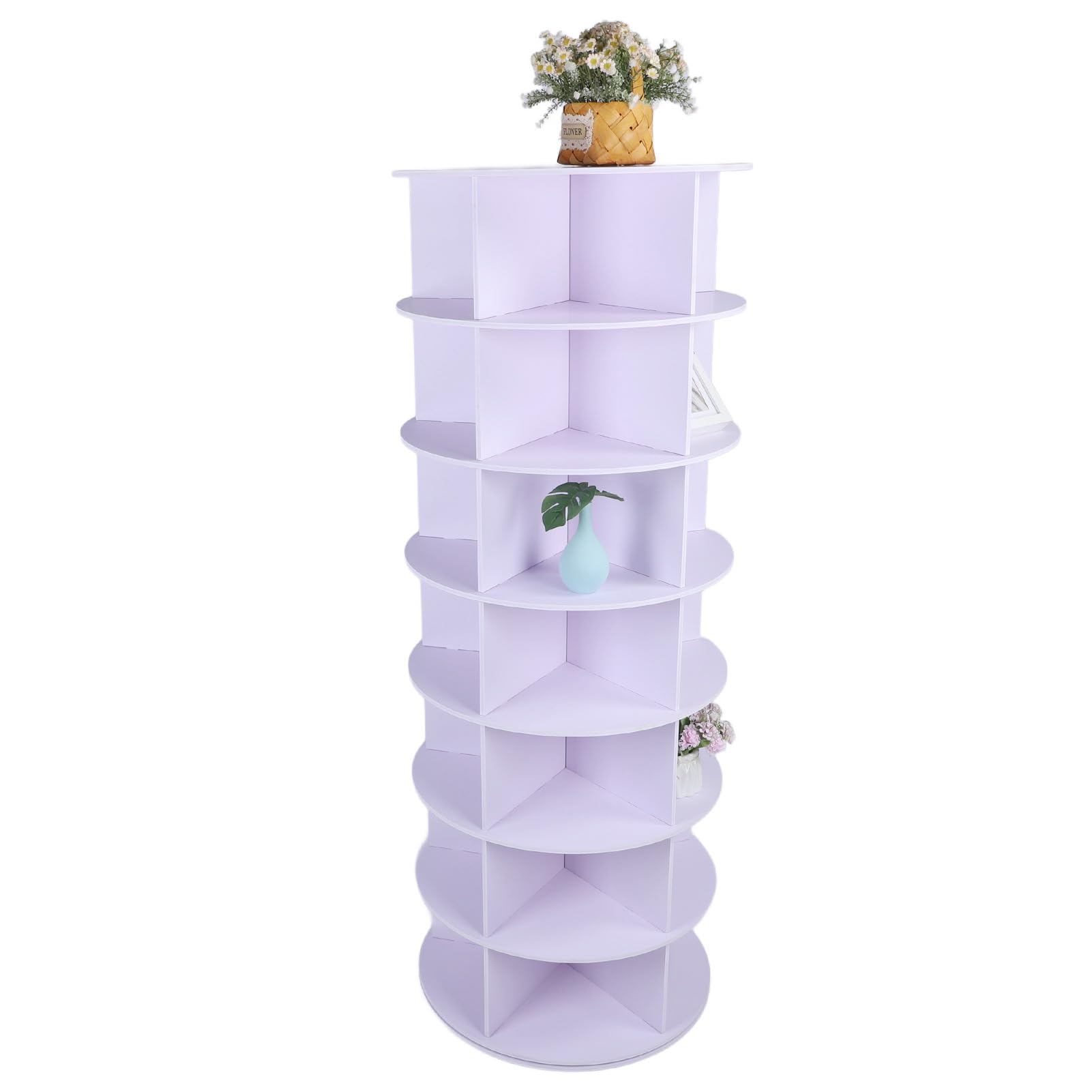 Alomejor Rotierender Schuhregal-Turm, Robuster 360-Grad-Organizer für den Eingangsbereich, Wohnzimmer aus PVC-Material (7 Schichten)