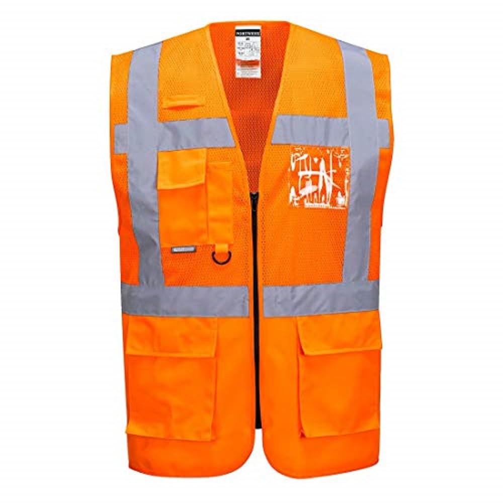 Portwest C496ORRXL Madrid Executive Mesh Vest, X-Large, Orange, XL-XXL - Image 3