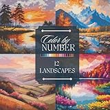 Color by Number Adult Coloring Book: Paint Landscapes, Lakes, Meadow Flowers, Mountains, Sunsets, and Waterfalls (Color by Number Coloring Books for Adults)