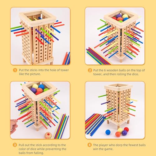 Juego de Mesa Montessori Pichoi de Madera para 1-6 Jugadores miniatura 3
