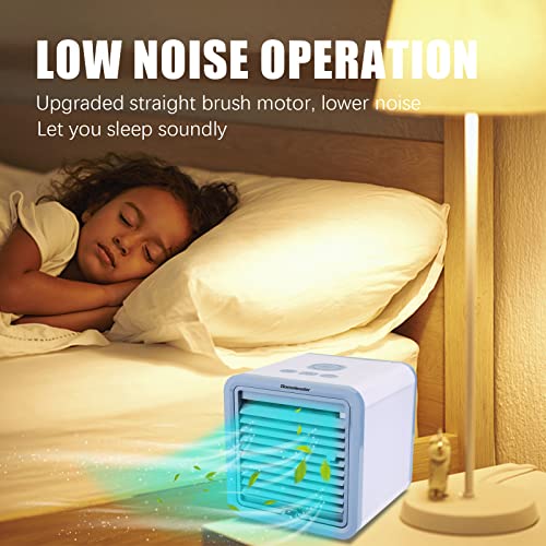 Homeleader Personal Air Conditioner, Mini Air Cooler, Portable Air Conditioner Fan with USB & LED, for Home/Office/Car/Outdoor