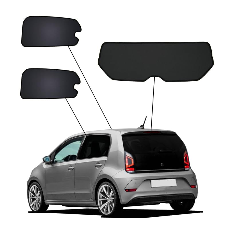 Sicht- & Sonnenschutz kompatibel mit Volkswagen Up! & Seat MII & Skoda Citigo 5-türer 2011-, Schwarz