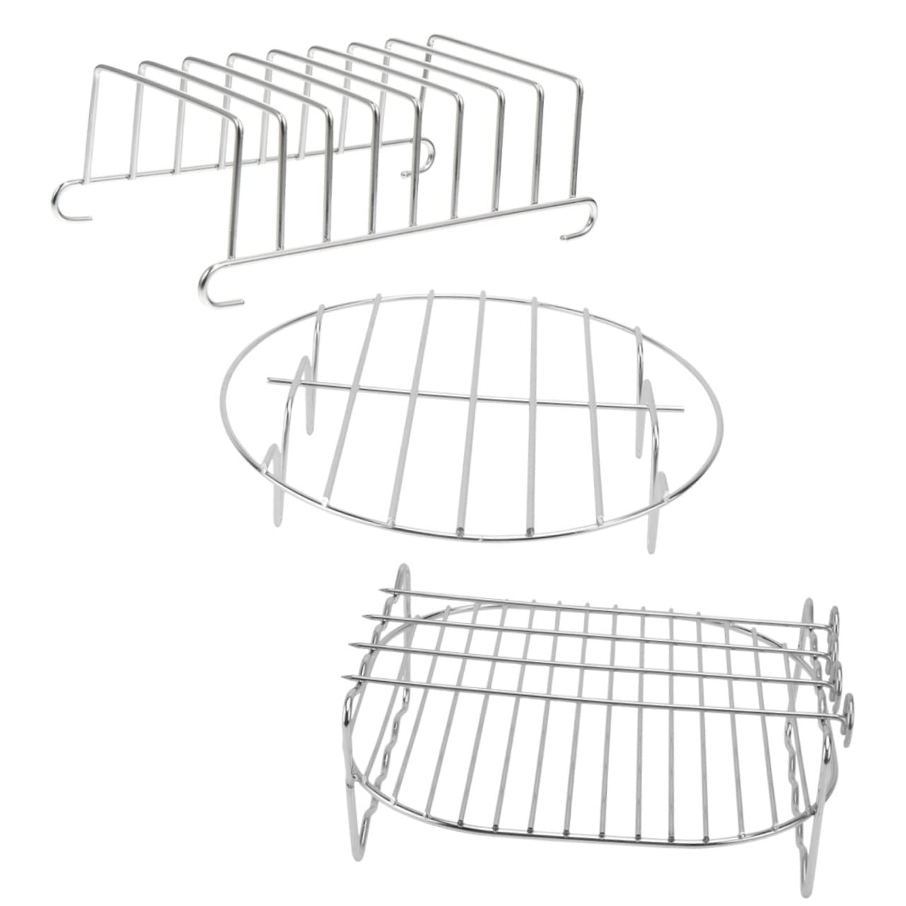 NUOBESTY 1 Set Air Fryer Rack Stainless Steel Heat Resistant Grilling Steaming Rack for Versatile Kitchen Use for Toast Barbecue Food Steaming