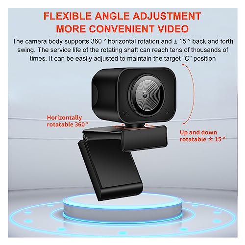 Webcam USB 2K Full HD avec microphone intégré pour PC et ordinateur portable
