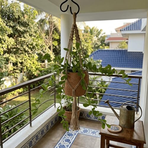 Image of Dekorly 2 Pack Artificial Plants Artificial Hanging Plants Faux Eucalyptus Leaf Greenery Fake Hanging Eucalyptus Plant (Green) (1, Green)