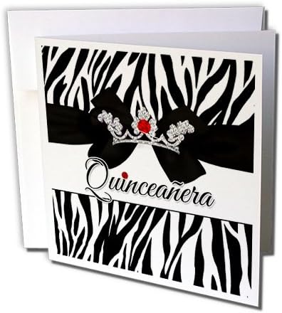 Miniatura 2 de 3dRose GC_240083_5 - Tarjeta de felicitación digital de quinceañera con corona roja y plateada, 6 x 6 pulgadas, individual