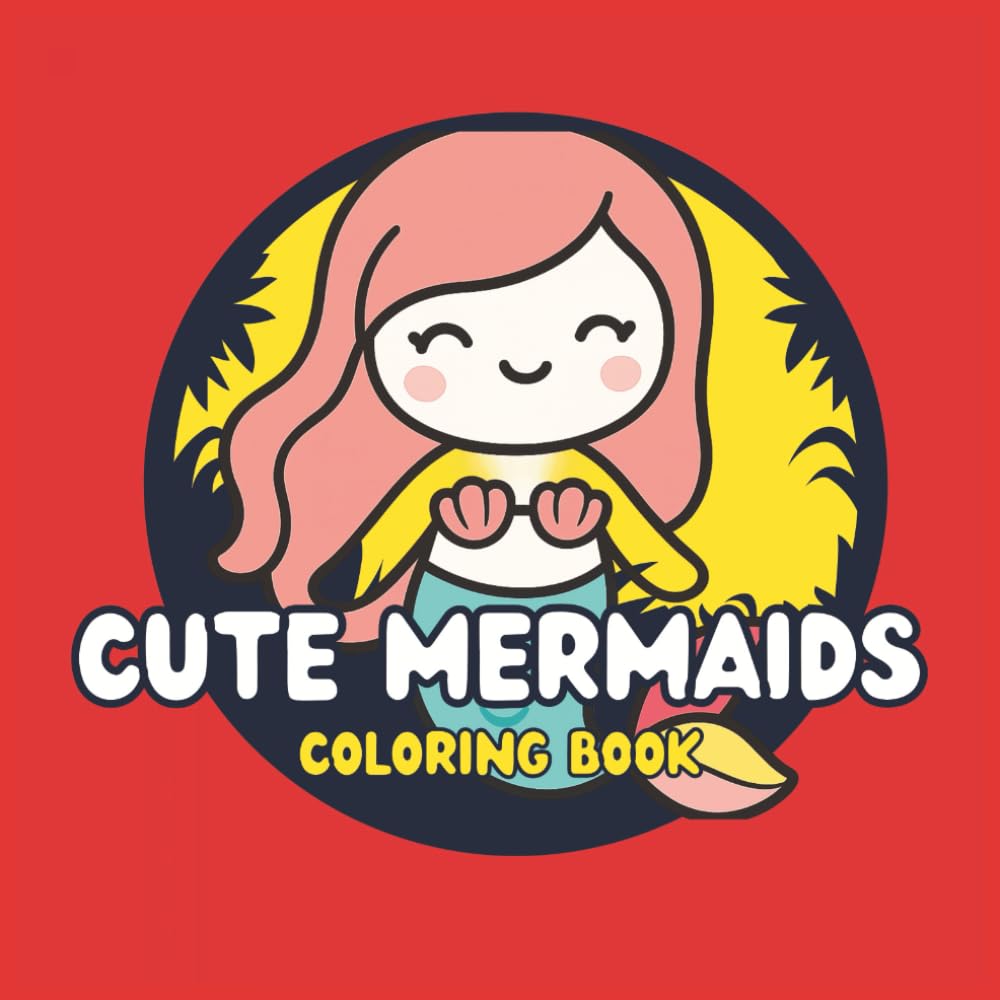 The Big Square Cute Mermaids Coloring Book: 50 Adorable Under the Sea Designs for Kids | Simple & Whimsical Mermaid Illustrations for Toddlers and ... (The Big Square Coloring Book Collection)