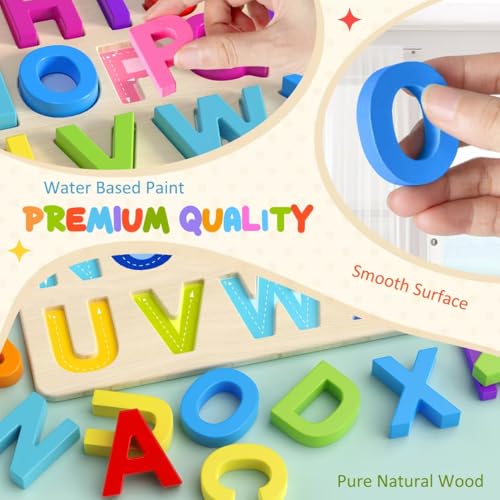 alphabet puzzles wooden puzzles for toddlers abc shape puzzles for kids preschool learning activities gift for girls boys