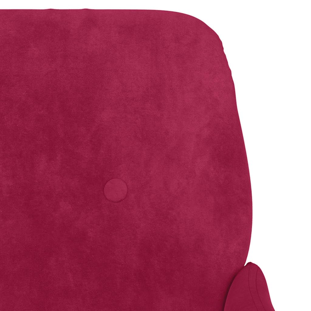 Banc rembourré en velours rouge vin avec structure en métal - 108 x 79 x 79 cm - Banc rembourré pour salle à manger, couloir, salon - Assise confortable - Banc porte-manteau robuste avec