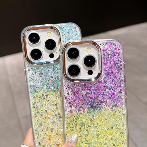 Coque de téléphone à paillettes dégradées de luxe iPhone 13 antichoc rose violet