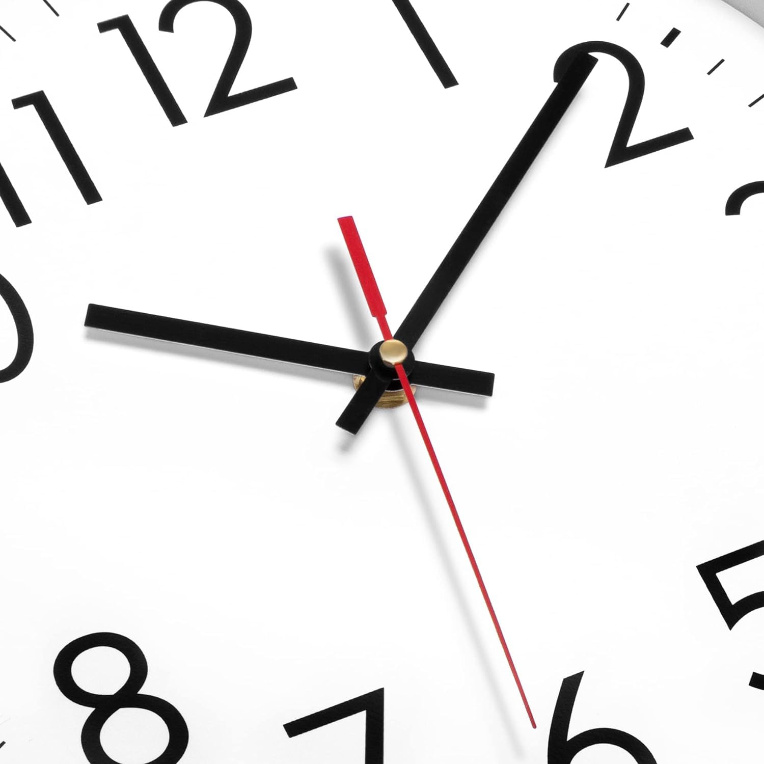 Lumuasky Czarny zegar ścienny, 30 cm, cichy, nietykający, kwarcowy, zasilany bateriami, okrągły, analogowy, klasyczny zegar, do klasy, szkoły, biura, salonu, sypialni, domu, 4 szt