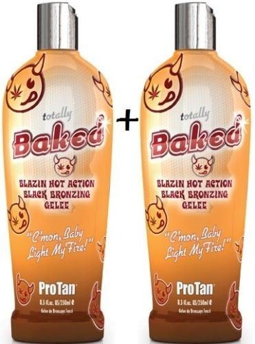 LOT of 2 Totally Baked Hot Black Bronzer Accelerator Tanning Bed Lotion - Protan