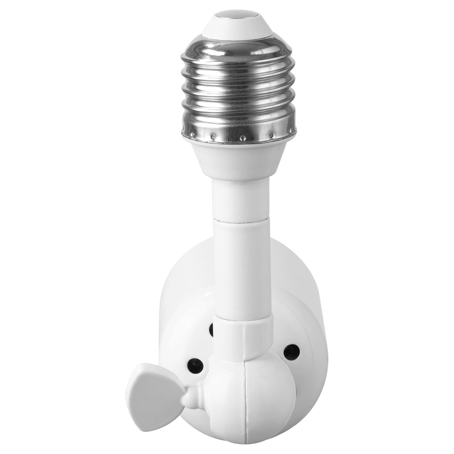 Onite 2-Pack Heavy Duty Light Socket Extender, 360° Adjustable E26/E27 Extension Adapter for High Power Bulbs, Security Cameras & Fans, Outdoor/Indoor (White, 6.7inch)