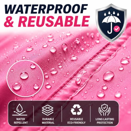 Image of Full Length Waterproof Raincoat for Men & Women | Hooded Transparent Rain Wear with Sleeves | Reusable Long Rain Jacket for Bike Riding, Travel, Camping & Monsoon Protection
