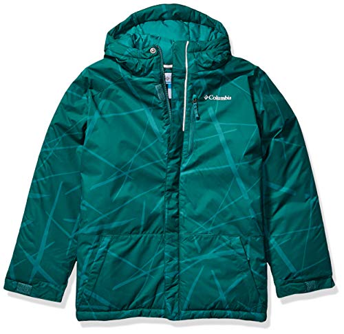 Columbia Boys' Big Lightning Lift Jacket, Pine Green Spider Streets, Small