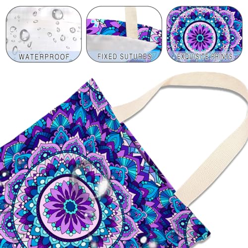 Image of IRADA Mandala Flower Car Trash Bag - Purple, Polyester, 11X14 inches, 154 cubic inches, Car Accessory