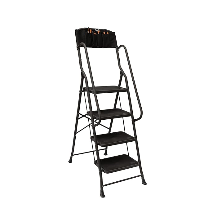 Buy FOOWIN Step Ladder, 4 Step Folding Ladder with Handrails, Portable