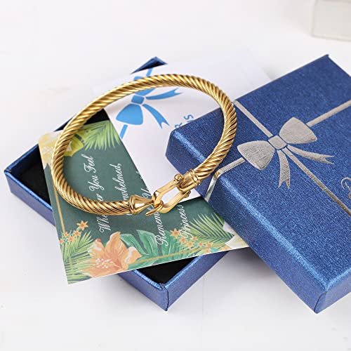 Twisted Cable Bracelet Stylish Fine Stainless Steel Cable Cuff Bracelet with Hook Clasp Bracelets Jewelry for Women4