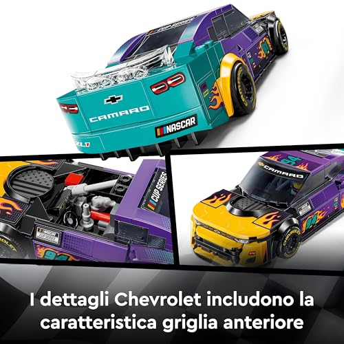 Speed Champions NASCAR Next Gen Chevrolet Camaro ZL1, Modellino di Auto da Costruire, Macchina Giocattolo da Collezione con Minifigure del Pilota, Giochi per Bambini e Bambine da 9 Anni 76935 - Lego - Immagine 2