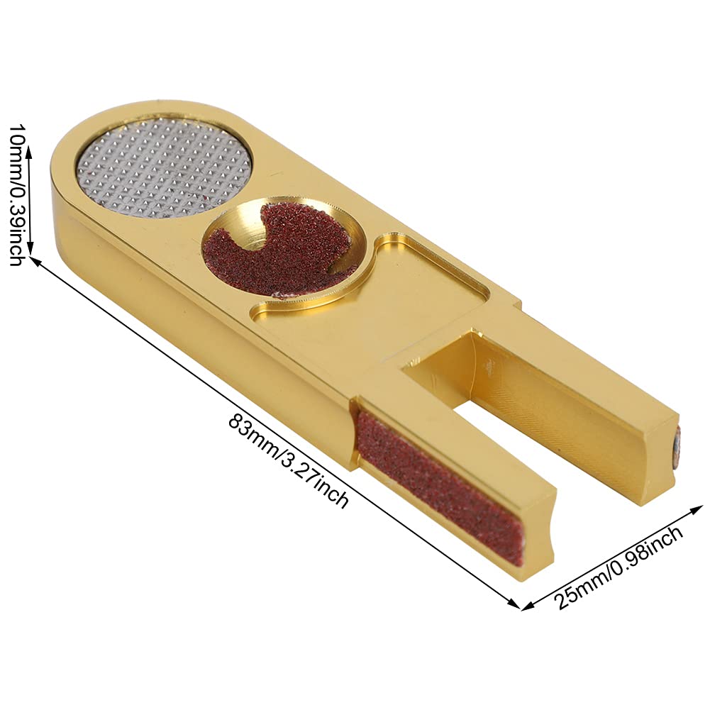 equlup Billiards Pool Cue Tip Trimmer, Multifunction U Shape Billiards Pool Cue Tip Aluminium Alloy Trimmer Shaper Burnisher Snooker Repair Supplies Tool for Billiards (Silver Label)