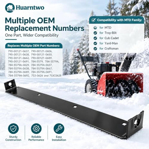 Huarntwo 790-00121-0637 26" Shave Plate for MTD 2-Stage Snow Blower