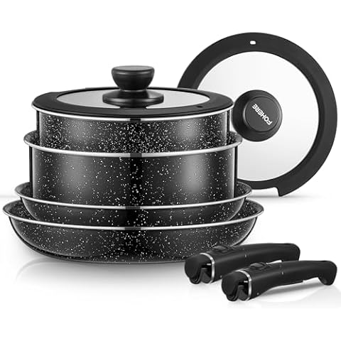 FOHERE Set de Poêles et Casseroles 8 Pièces Cover