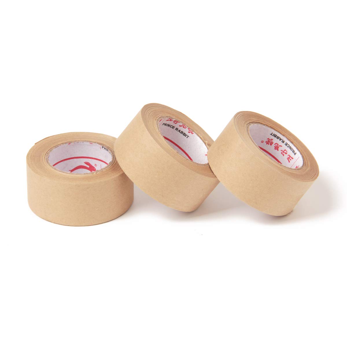wexpw 3 Pack Water Activated Gummed Kraft Paper Tape, Brown Kraft Gum Tape for Picture Framing Secure Packing, Heavy Duty Adhesive - 36mm x 89yd