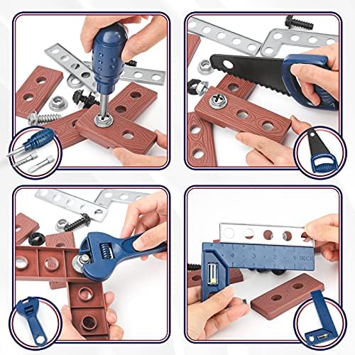 Vanplay Kids Tool Set 52Pcs Pretend Play Tools Kit with Electronic Toy Drill Kids Tool Belt Tool Box Toys for Boys Girls Ages 3 4 5 6 7 Years Old for Kids